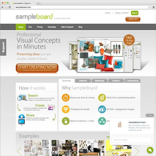 website picture SampleBoard.com domain reviews